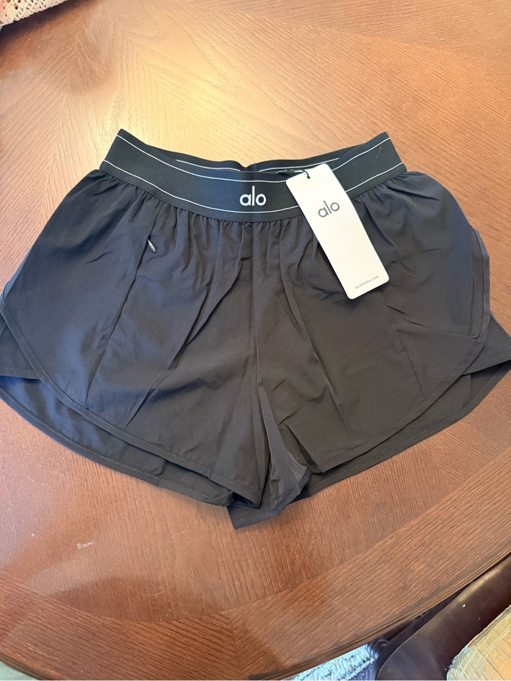 Small ALO Yoga Black Athletic Shorts with Branded Elastic Waistband